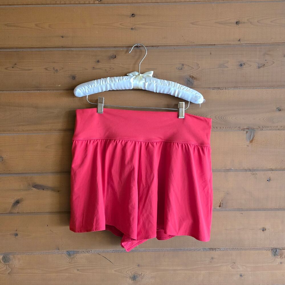 All In Motion High Rise 2 In 1 Shorts 3" Inseam Red XL Flowy Workout Athleisure